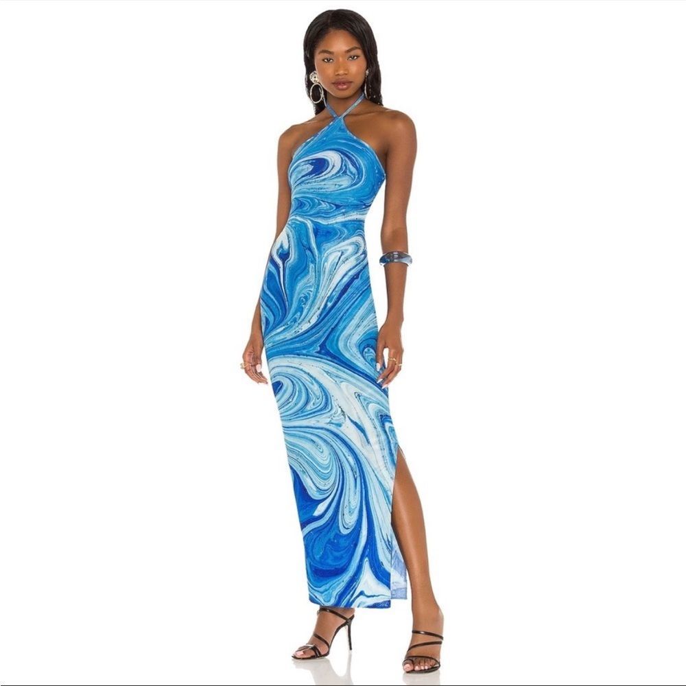 Farai London Saira mesh halter dress small